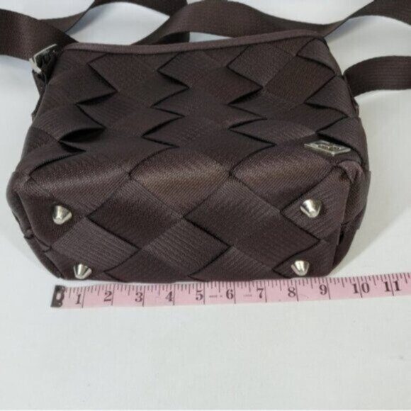 MaggieBags Brown Seatbelt Crossbody Bag Everyday Unique Recycled - Picture 12 of 16